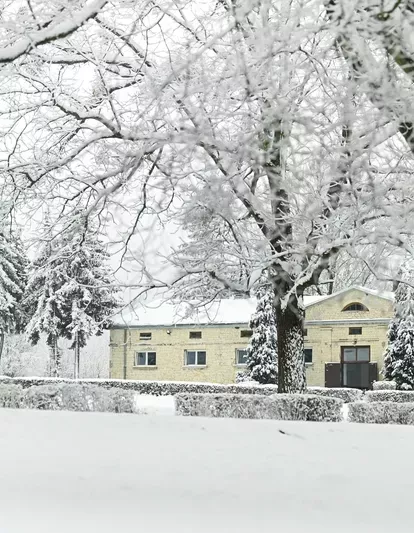 Budynek przykryty śniegiem 02